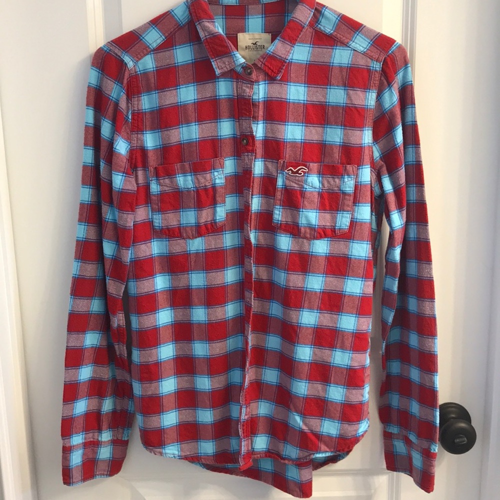 Blue and Red Hollister Flannel